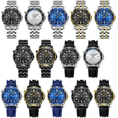 Waterproof Men Sports Watch - Inter-gold Blue Surface Binbond B2820 Luminous