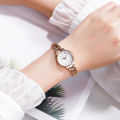 European Fashion Women Quartz Watch with Steel Band - Business and Leisure - Rose Gold