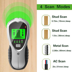 4-in-1 Multifunctional Digital Wall Detector - Silver / Black