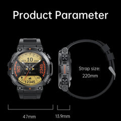 1.39 Inch Heart Rate / Blood Pressure / Blood Oxygen Monitoring Smart Calling Watch - Gray