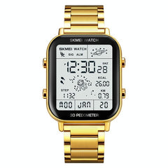 1888 Men Multifunctional Waterproof Digital Watch - Stainless Steel 30m - Gold