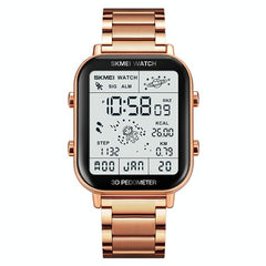 1888 Men Multifunctional Waterproof Digital Watch - Stainless Steel 30m - Gold