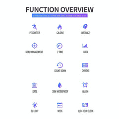 1888 Men Multifunctional Waterproof Digital Watch - Stainless Steel 30m - Gold