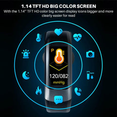 Smart Bracelet With Tft Hd Display Blood Oxygen & Sleep Monitoring - Blue
