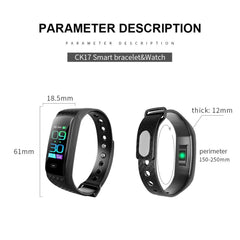 Smart Bracelet With Call Reminder Heart Rate & Sleep Monitoring - Ip67 Waterproof - Black