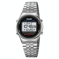 Waterproof Multifunctional Men Digital Watch - Luminous Stainless Steel - 30m - Silver White