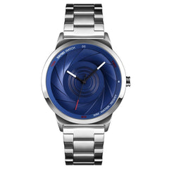 Stylish Waterproof Gold Quartz Watch for Men - Silver Black