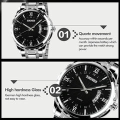 Waterproof Silver Shell Quartz Watch - Multifunctional Outdoor Fashion - Gold