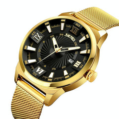 Stylish 30m Waterproof Metal Quartz Men Watch - White