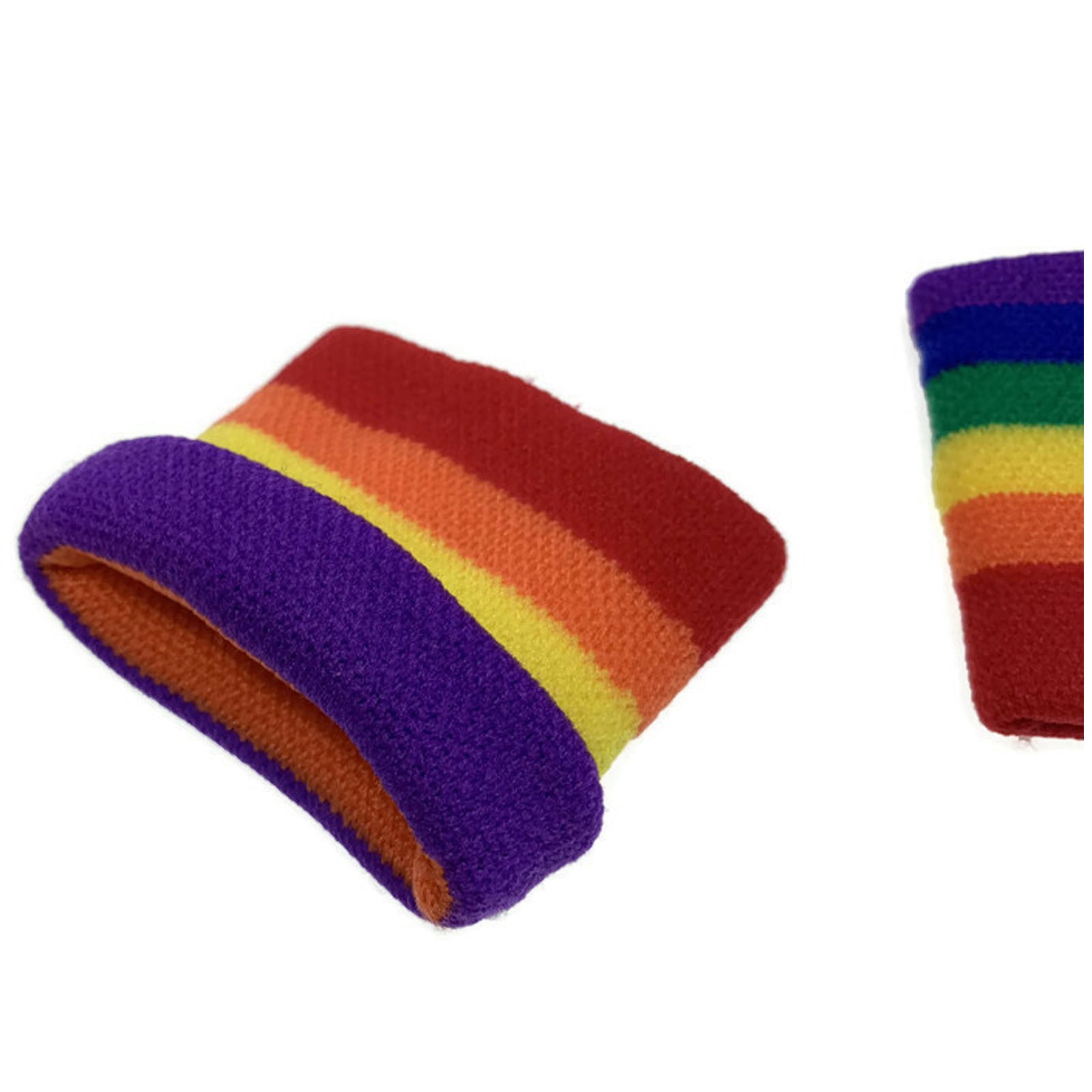 2x RAINBOW WRISTBANDS Gay Lesbian Pride LGBT Mardi Gras Party