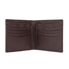 Dents RFID Pebble Grain Bifold Slim Leather Wallet - Chocolate