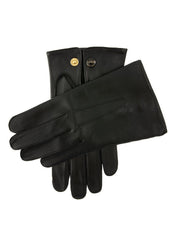 Dents Mens Sandhurst Three-Point Leather Unlined Officers Gloves in Black - 7.5