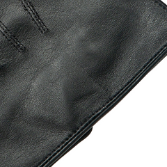 Dents Mens Sandhurst Three-Point Leather Unlined Officers Gloves in Black - 7.5