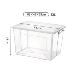 82 Litre Modular Clear Foldable Storage Box with Lid Plastic Tub Collapsible