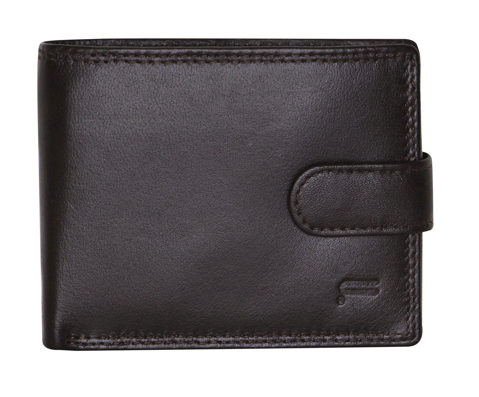 Futura Mens RFID Leather Coin Fold Over Wallet - Brown