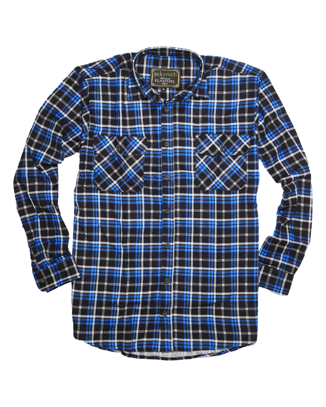 Mens Flannelette Long Sleeve Shirt 100% Cotton Check Authentic Flannel - Full Placket - Turquoise/Black - 3XL