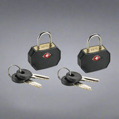 1 Pack of 2 Lewis N. Clark TSA Key Locks Luggage Travel Padlock Keyed - Black