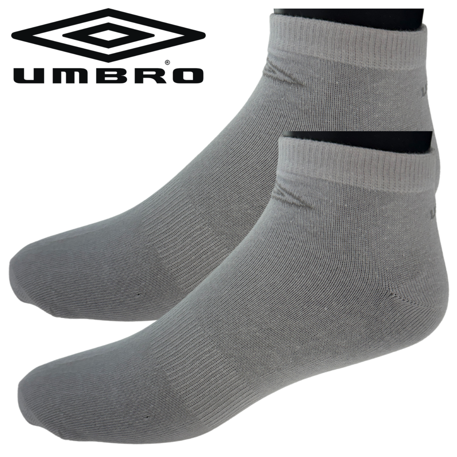 Umbro Mens Trainer Ankle Socks - White - 1 Pack of 3 Pairs - EU 39-42