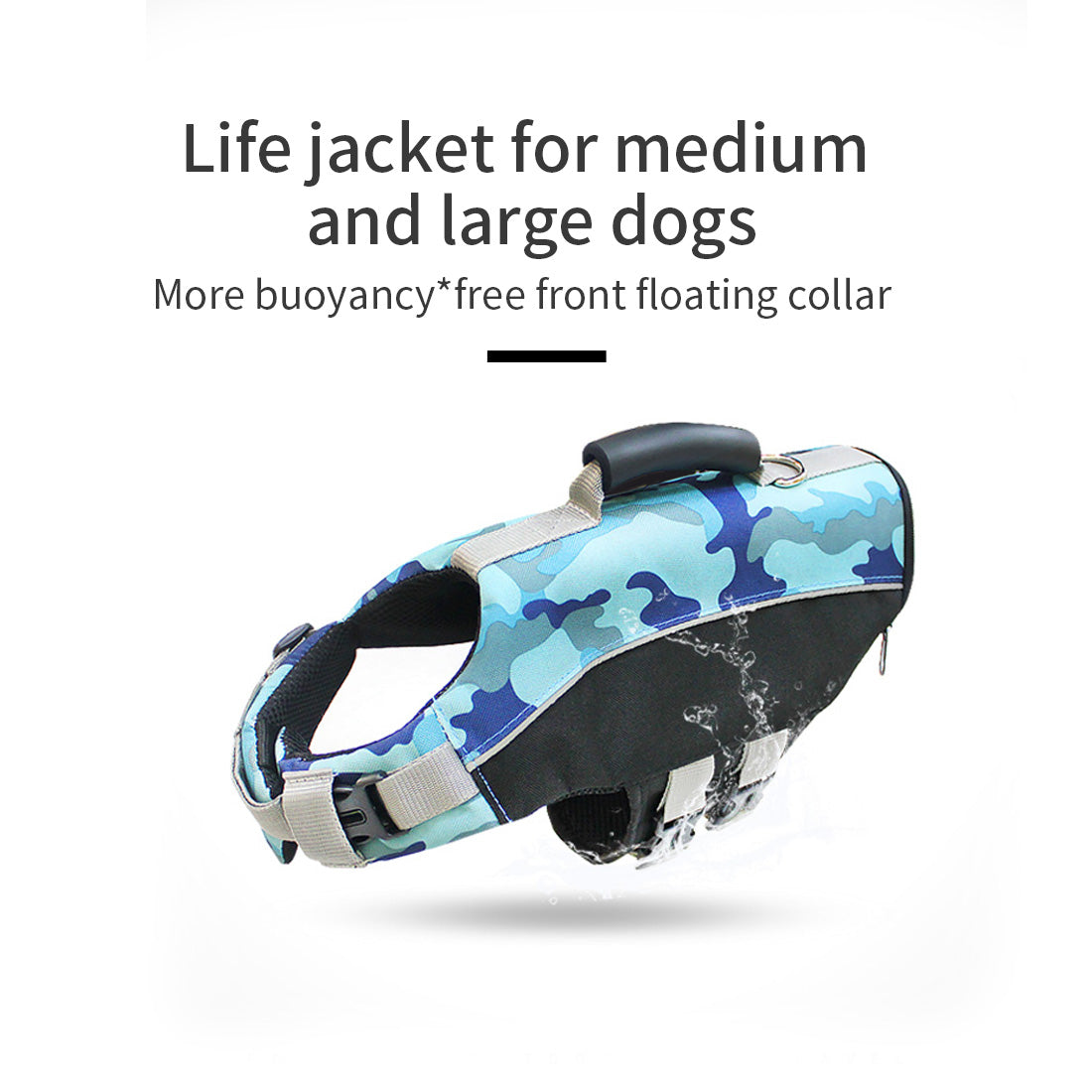 Ondoing Dog Life Jacket Lifesaver Pet Safety Vest Swimming Boating Float Aid Buoyancy-SA_Rural