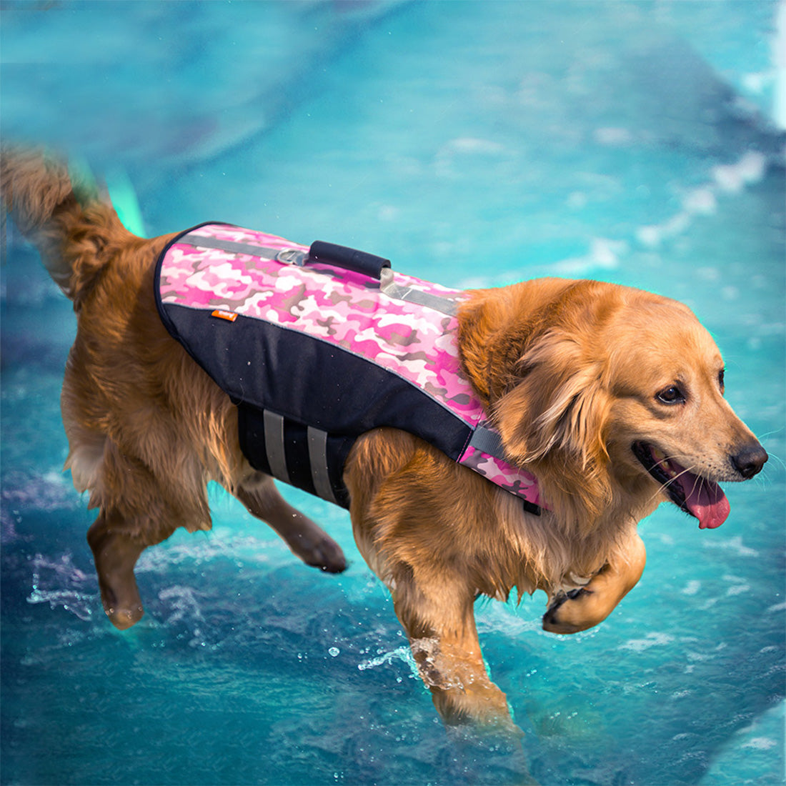 Ondoing Dog Life Jacket Lifesaver Pet Safety Vest Swimming Boating Float Aid Buoyancy-REMOTE