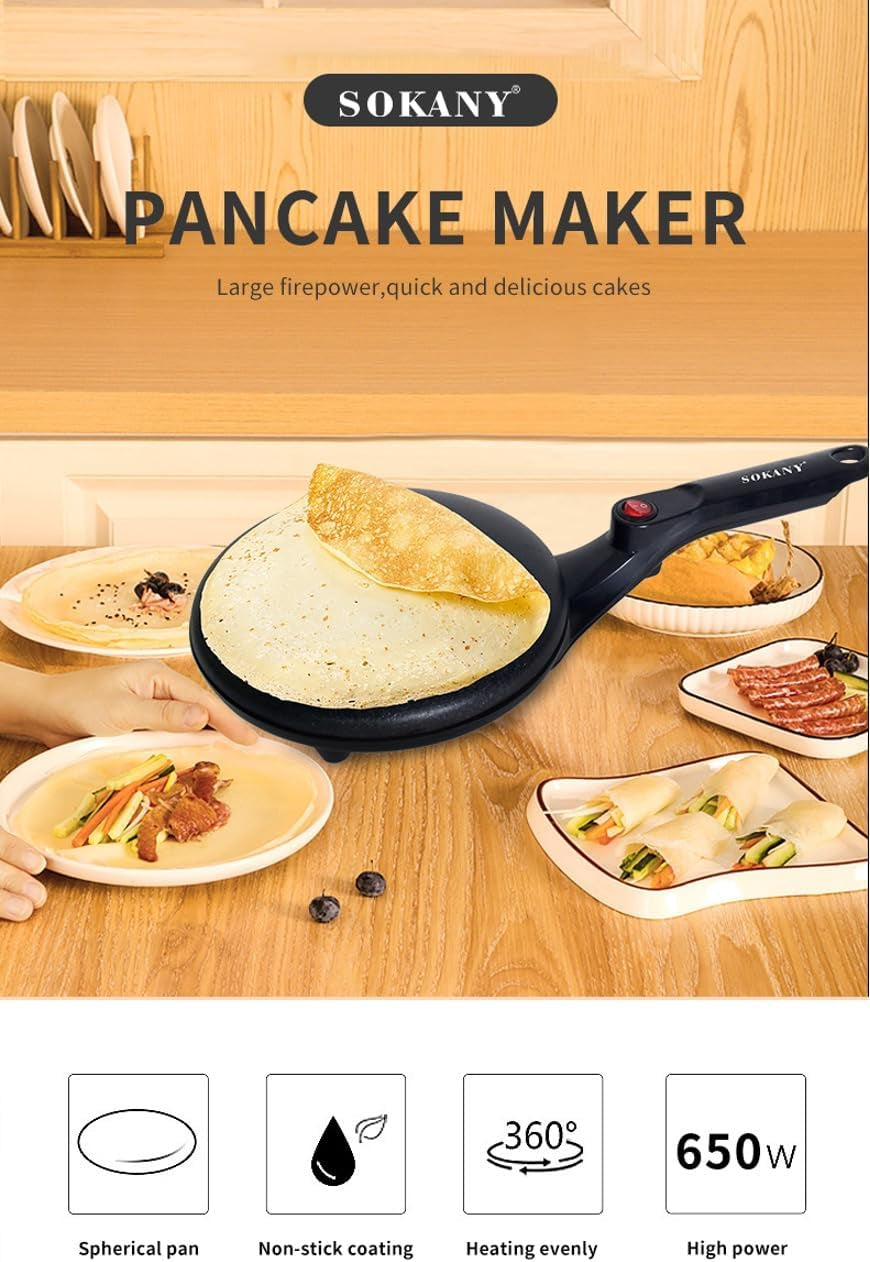 Electric Crepe Maker Frying Griddle Non Stick Pancake maker Baking Pan-ACT