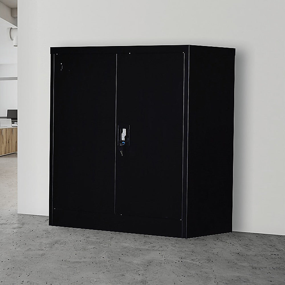 Two-Door Shelf Office Gym Filing Storage Locker Cabinet Safe-REMOTE