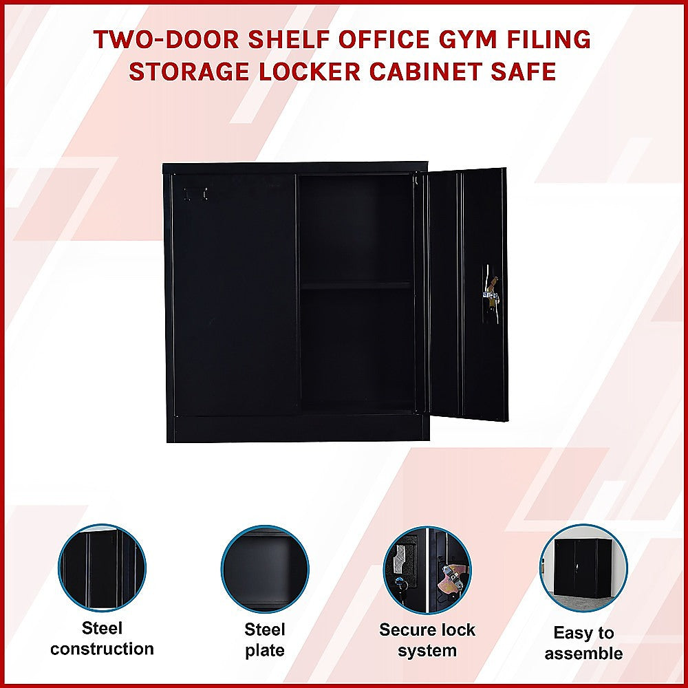 Two-Door Shelf Office Gym Filing Storage Locker Cabinet Safe-TAS_Rural