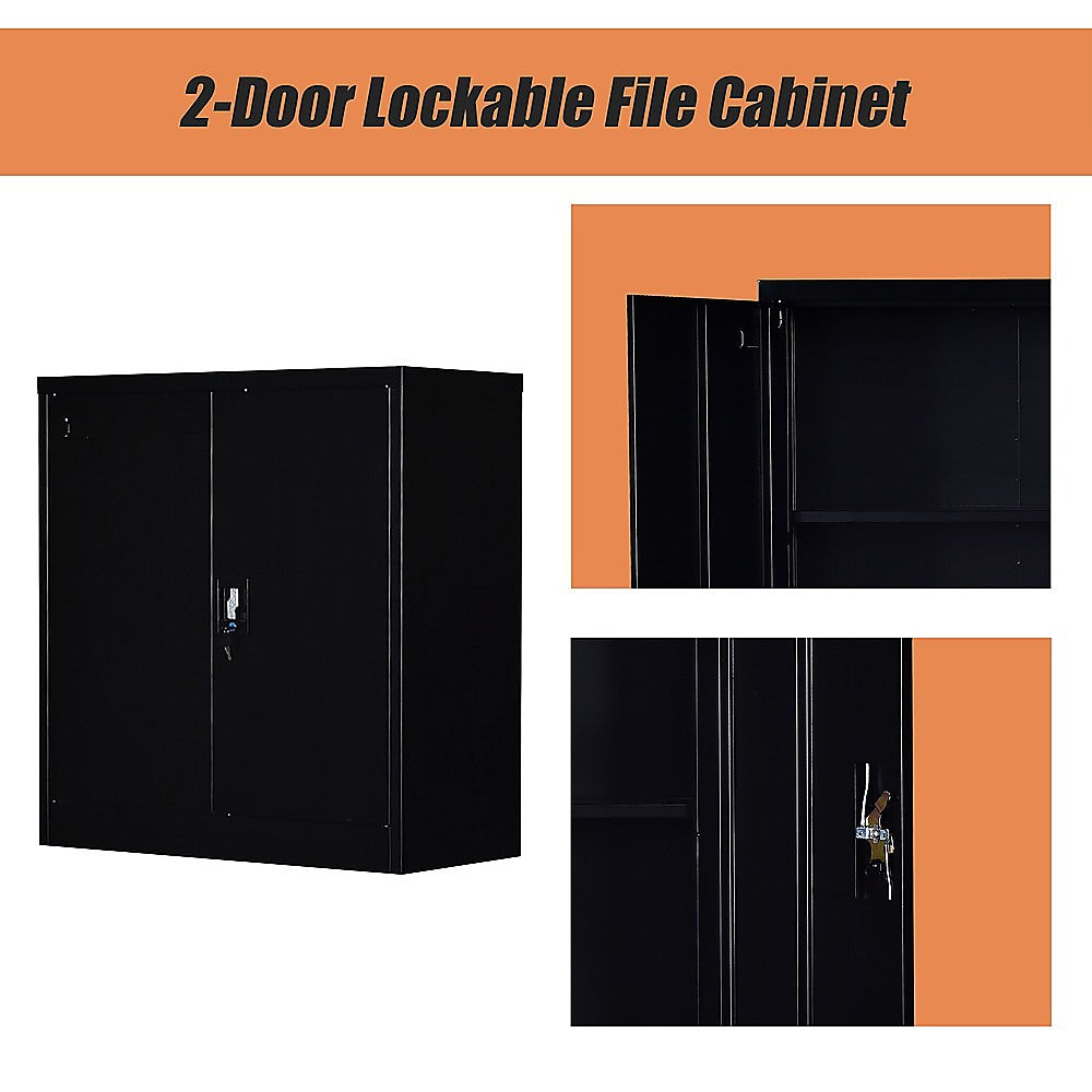 Two-Door Shelf Office Gym Filing Storage Locker Cabinet Safe-NT_Rural