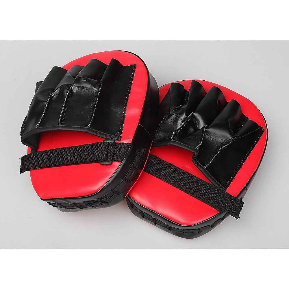 2 x Thai Boxing Punch Focus Gloves Kit Training Red & Black-ACT