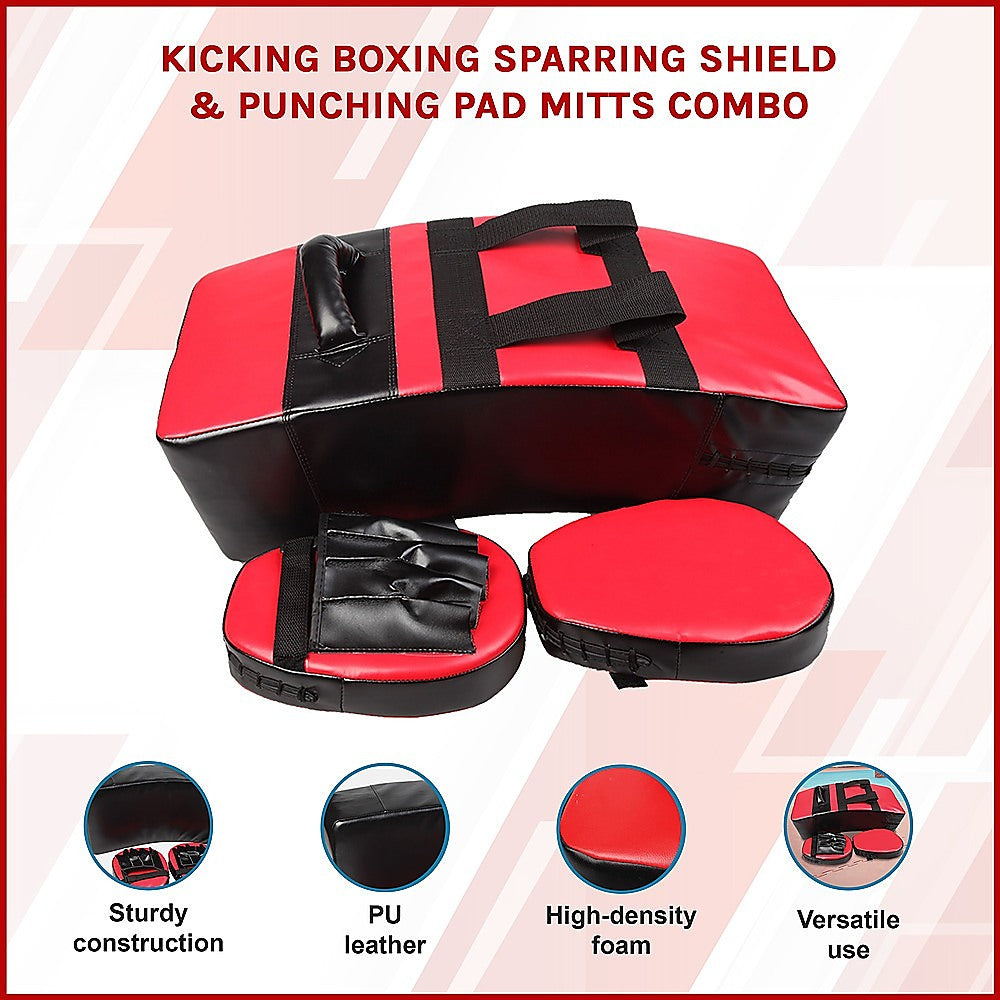 Kicking Boxing Sparring Shield & Punching Pad Mitts Combo-NT_Metro