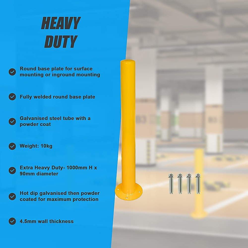 Yellow Heavy Duty Steel Bollard Post