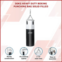 30kg Heavy Duty Boxing Punching Bag Solid Filled-SA_Metro