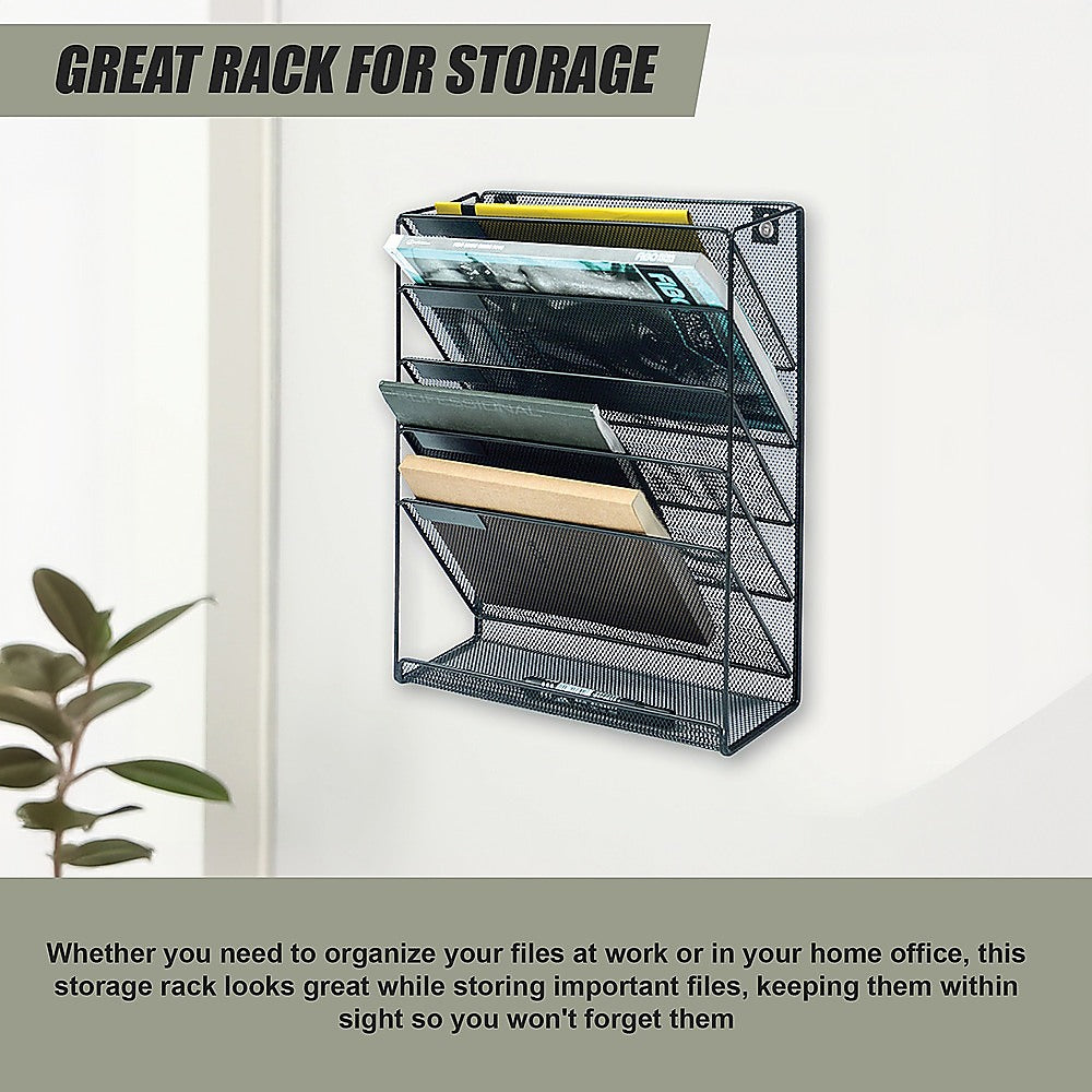 Wall Mount 6 Pocket Hanging File Sorter Organizer Folder Holder Rack Storage-NSW_Rural