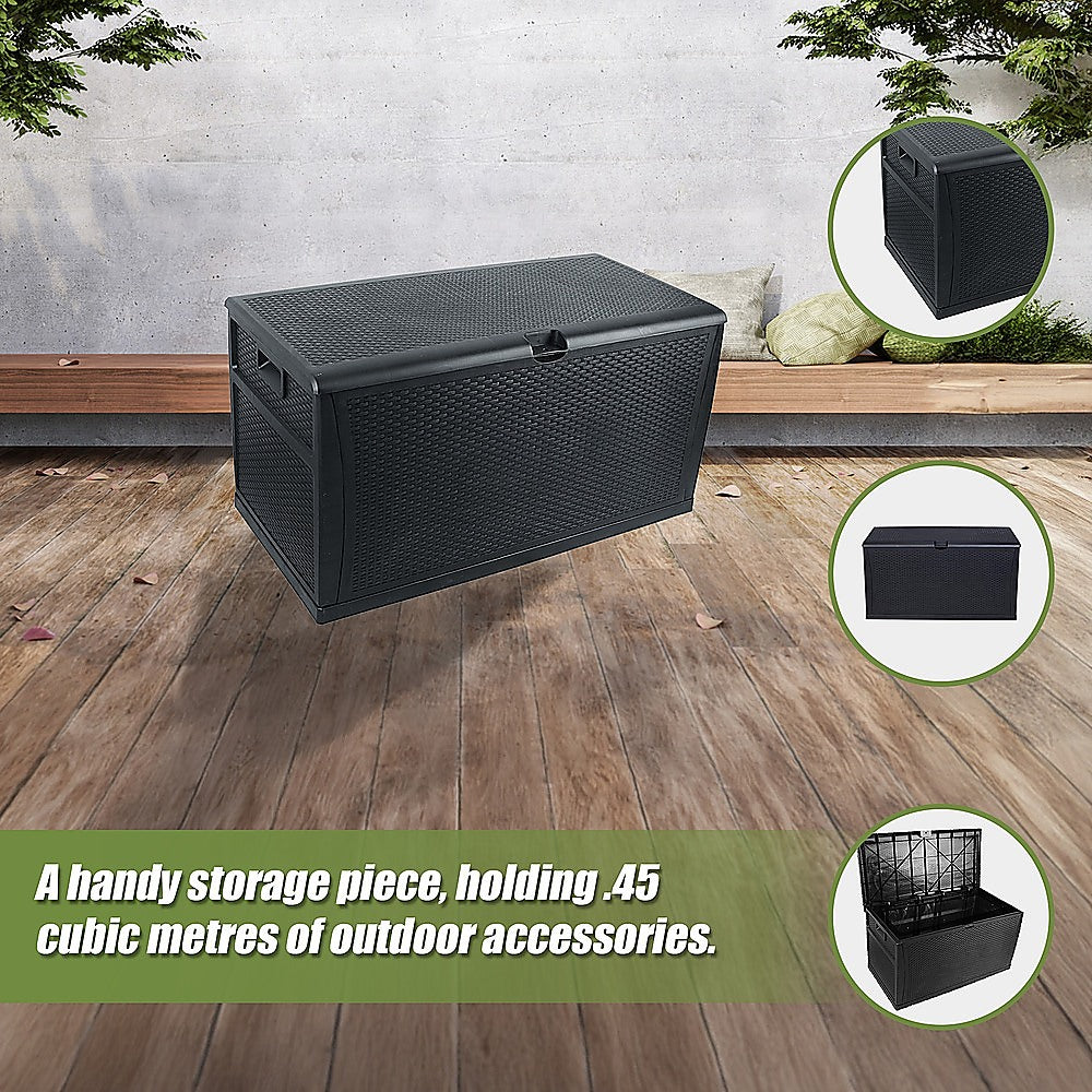 Patio Deck Box Outdoor Storage Plastic Bench Box 450 Litre - Smartyez