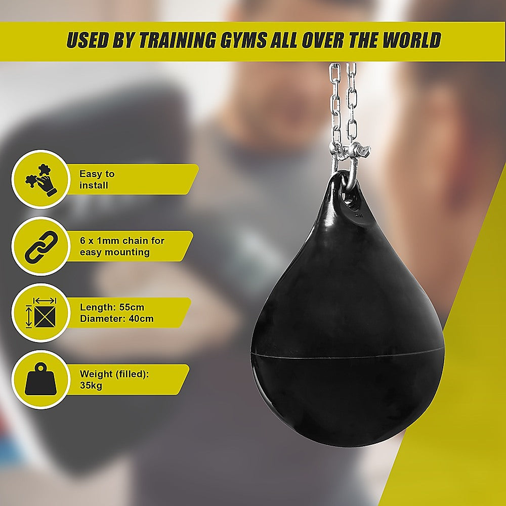 30L Water Punching Bag Aqua with D-Shackle and Chain-TAS_Metro