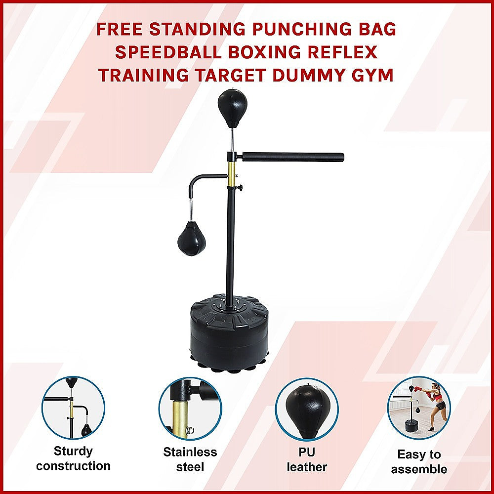 Free Standing Punching Bag Speedball Boxing Reflex Training Target Dummy Gym-QLD_Metro