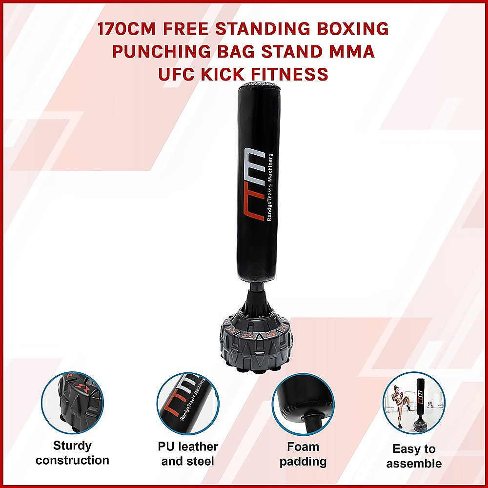 170cm Free Standing Boxing Punching Bag Stand MMA UFC Kick Fitness-NT_Rural