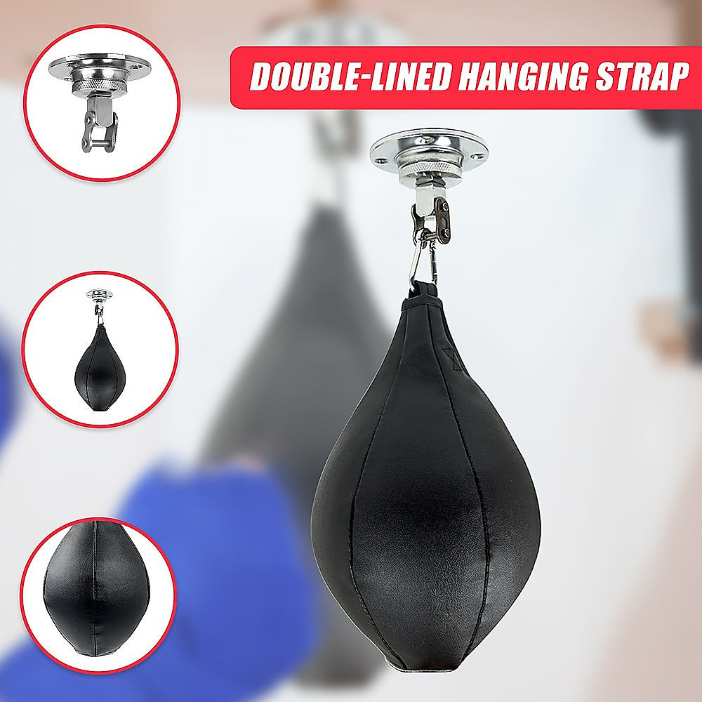 Boxing Speed Bag PU Leather MMA Punching Focus Bag Muay Thai Training Speed-TAS_Rural