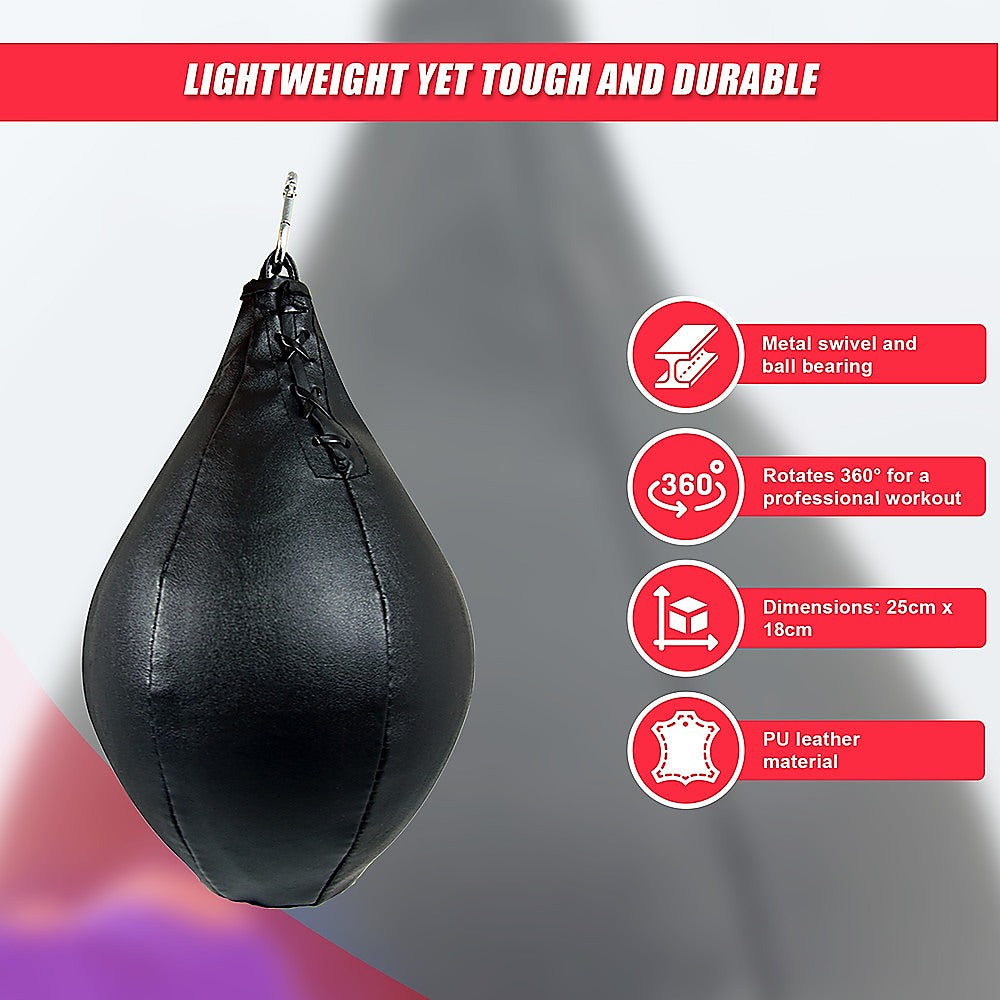 Boxing Speed Bag PU Leather MMA Punching Focus Bag Muay Thai Training Speed-NSW_Rural