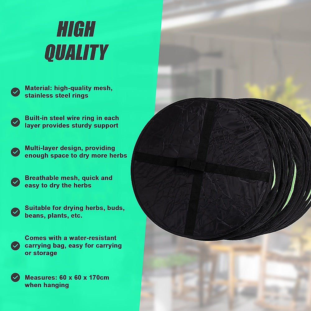 Herb Drying Rack Net 8 Layer Dryer Mesh Hanging Dryer Rack Zipper Dry Rack