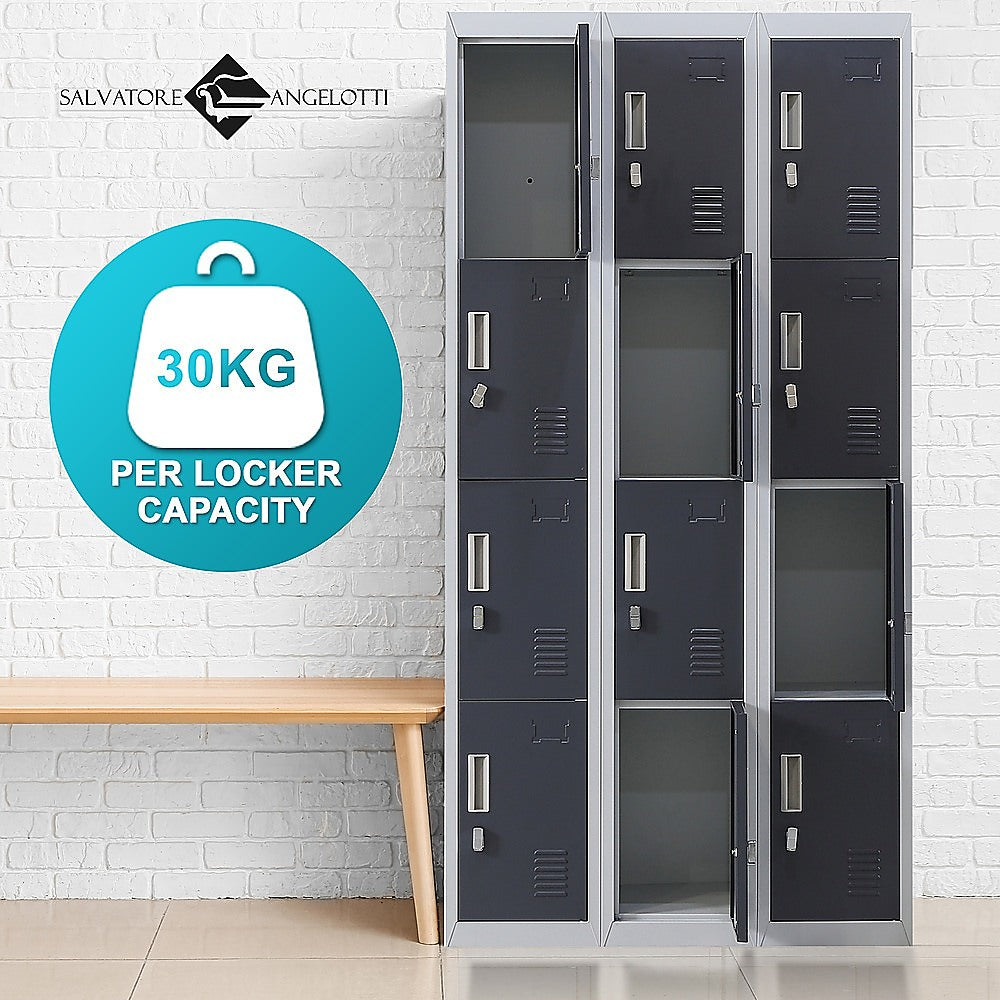 12-Door Locker for Office Gym Shed School Home Storage - Padlock-operated-WA_Rural