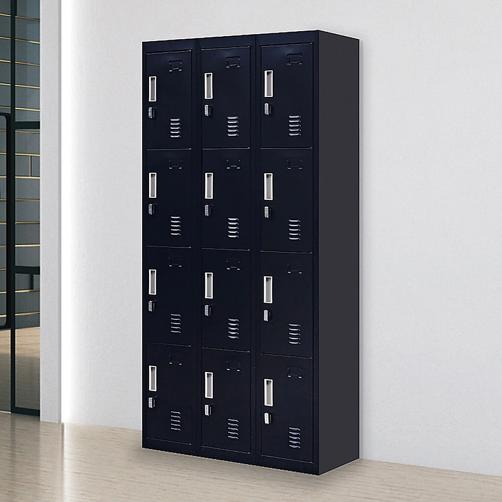 12-Door Locker for Office Gym Shed School Home Storage - Padlock-operated-TAS_Metro