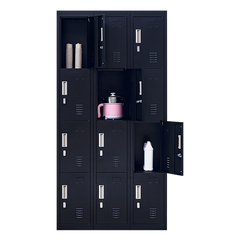 12-Door Locker for Office Gym Shed School Home Storage - Padlock-operated-WA_Metro
