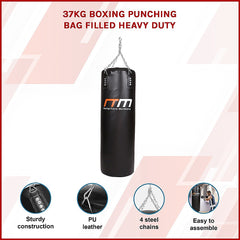 37kg Boxing Punching Bag Filled Heavy Duty-NT_Metro