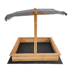 Kids Wooden Toy Sandpit with Adjustable Canopy