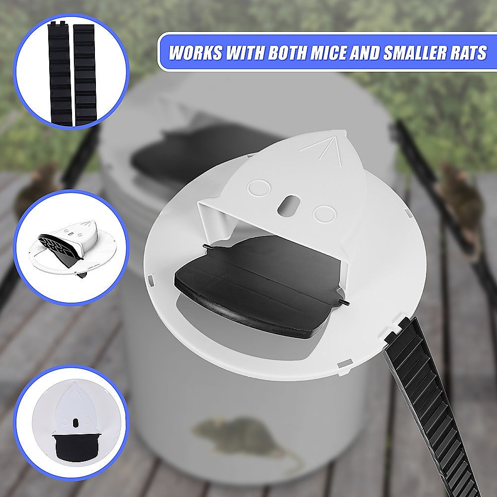 2 x Flip N Slide Bucket Lid Mouse Rat Trap Automatic Mouse Trap With Ladder Reusable