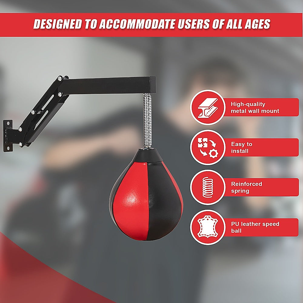 Speed Bag Punching Boxing Bag Wall Mount Reflex Training-QLD_Rural