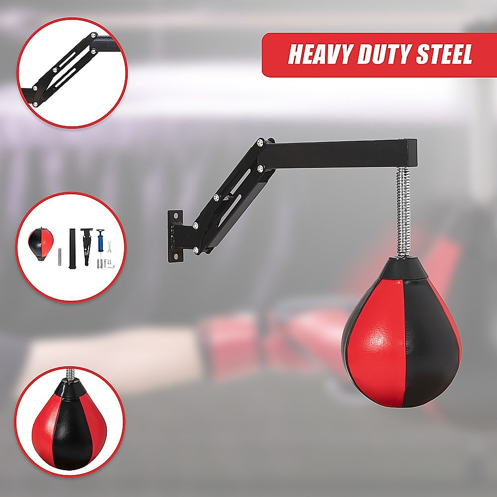 Speed Bag Punching Boxing Bag Wall Mount Reflex Training-TAS_Rural