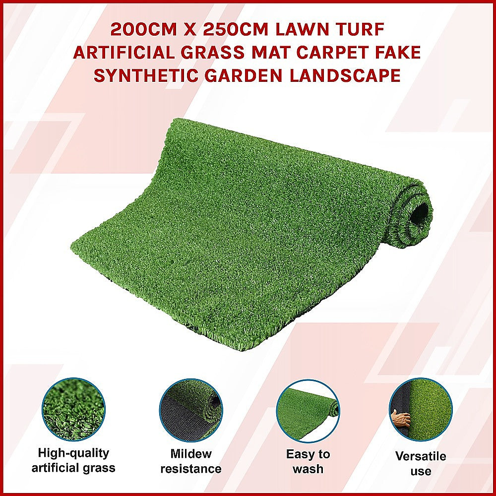 200cm x 250cm Lawn Turf Artificial Grass Mat Carpet Fake Synthetic Garden Landscape-REMOTE