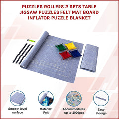 Puzzles Rollers 2 Sets Table Jigsaw Puzzles Felt Mat Board Inflator Puzzle Blanket
